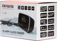 Aiwa CRU-19BK Rádiós LED ébresztőóra - Fekete/Ezüst
