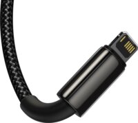 Baseus Tungsten Gold USB-A apa 2.0 - Micro USB/USB-C/Lightning apa iPhone töltőkábel - Fekete (1.5m)