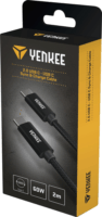Yenkee YCU C102 BK USB-C apa - USB-C apa 2.0 Adat és töltőkábel - Fekete (2m)