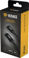 Yenkee YCU C103 BK USB-C apa - USB-C apa 2.0 Adat és töltőkábel - Fekete (3m)