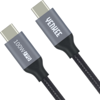 Yenkee YCU 323 BK USB-C apa - USB-C apa 3.1 Adat és töltőkábel - Fekete (1.5m)