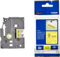 Brother TZE-S621 P-touch Feliratozógép szalag 9mm / 8m - Sárga alapon fekete extra erős tapadással