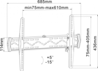 Reflecta Plano Slim 60-6040T 32"-60" LCD TV/Monitor fali tartó - Fekete