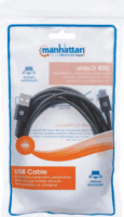 Manhattan 354929 USB-A apa - USB-C apa 2.0 Adat és töltő kábel - Fekete (2m)