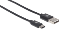 Manhattan 354929 USB-A apa - USB-C apa 2.0 Adat és töltő kábel - Fekete (2m)