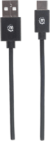 Manhattan 354936 USB-A apa - USB-C apa 2.0 Adat és töltő kábel - Fekete (3m)