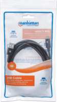 Manhattan 354936 USB-A apa - USB-C apa 2.0 Adat és töltő kábel - Fekete (3m)