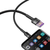 Baseus Cafule HW QuickChargingCable USB-A apa - USB-C apa 2.0 Adat és töltőkábel - Fekete (1m)