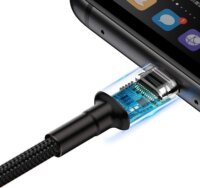 Baseus Cafule HW QuickChargingCable USB-A apa - USB-C apa 2.0 Adat és töltőkábel - Fekete (1m)