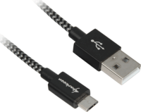 Sharkoon USB-A apa - Micro USB apa 2.0 Adat és töltő kábel - Fekete/szürke (3m)
