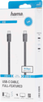 Hama 200656 USB-C apa - USB-C apa 3.2 Adat és töltő kábel - Fekete (1m)