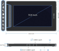 XP-Pen Artist 12 2nd gen Grafikus kijelző - Fekete