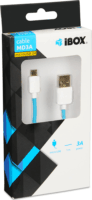 iBox IKUMD3A USB-A apa - Micro USB apa 2.0 Adat és töltőkábel - Kék (1m)