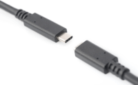 Assmann AK-300210-020-S USB-C apa - USB-C anya 2.0 Hosszabbító kábel - Fekete (2m)