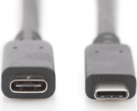 Assmann AK-300210-020-S USB-C apa - USB-C anya 2.0 Hosszabbító kábel - Fekete (2m)
