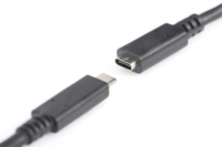 Assmann AK-300210-020-S USB-C apa - USB-C anya 2.0 Hosszabbító kábel - Fekete (2m)