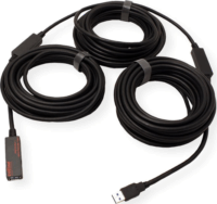 Roline 12.04.1072 USB-A apa - USB-A anya 3.2 Aktív hosszabbító kábel - Fekete (20m)