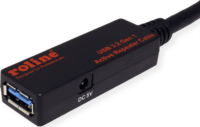 Roline 12.04.1072 USB-A apa - USB-A anya 3.2 Aktív hosszabbító kábel - Fekete (20m)