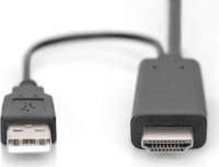 Digitus AK-330111-020-S USB/HDMI - DisplayPort kábel 2m - Fekete