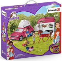 Schleich Lovas Kaland autóval és lószállító utánfutóval