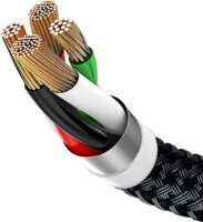 Baseus Rapid Series 3in1 USB-A apa 2.0 - Micro USB/USB-C/Lightning apa iPhone töltőkábel - Fekete (1.2m)