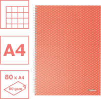 Esselte Colour'Breeze 80 lapos A4 kockás spirálfüzet - Piros