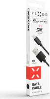Fixed USB-A apa - Lightning apa iPhone töltő kábel - Fekete (1m)