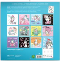 Realsystem Happy Unicorns 300 x 300mm 2023 Fali naptár - Mintás