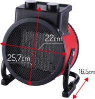 Camry CR 7743 Hordozható Elektromos Kerámia hősugárzó 2400W - Piros/Fekete