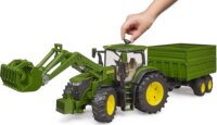 Bruder John Deere 7R 350 traktor pótkocsival (1:16) - Zöld