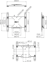 Vogel's PFW4200 10"-43" Lopásgátló LCD TV/Monitort fali tartó - Fekete