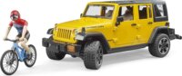 Bruder Jeep Wrangler terepjáró kerékpárral és figurával (1:16) - Színes