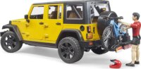 Bruder Jeep Wrangler terepjáró kerékpárral és figurával (1:16) - Színes