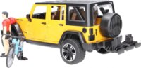 Bruder Jeep Wrangler terepjáró kerékpárral és figurával (1:16) - Színes
