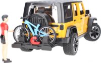 Bruder Jeep Wrangler terepjáró kerékpárral és figurával (1:16) - Színes