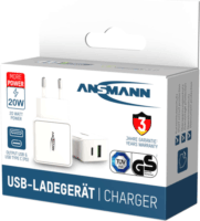 Ansmann Home Charger HC218PD Hálózati USB-A / USB-C töltő adapter - Fehér (20W)