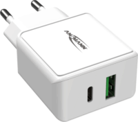 Ansmann Home Charger HC218PD Hálózati USB-A / USB-C töltő adapter - Fehér (20W)