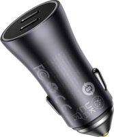 Baseus Golden Contactor Pro Dual Quick Charger Autós USB-C töltő - Sötétszürkek (40W)