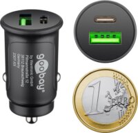 Goobay 59521 Autós USB-A / USB-C töltő - Fekete (27W)