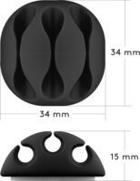 Goobay öntapadós kábelrendező 5db - Fekete