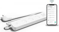 Tesla Smart Plug 230V Okos hálózati elosztó 3 aljzatos + 4db USB 1.8m - Fehér