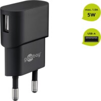 Goobay USB-A Hálozati töltő - Fekete (5W)