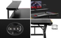 Huzaro Hero 5.0 Gamer asztal RGB LED világítással - Fekete