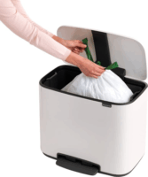 Brabantia Bo 36 literes pedálos fém Szelektív szemetes - Fehér