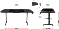Huzaro Hero 4.7 Gamer asztal - Fekete