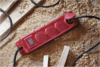 Emos P14201 250V Elosztó 4 aljzatos 10m - Fekete/Piros