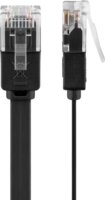 Goobay U/UTP CAT6 Lapos patch kábel 5m - Fekete