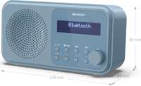 Sharp DR-P420 Hordozható DAB+/BT Bluetooth Rádió - Kék
