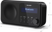 Sharp DRP420BK Rádió - Fekete
