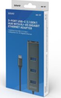Savio AK-57 USB-C 3.1 HUB (3 port + Rj45)